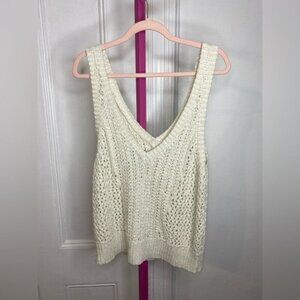 RAMY BROOK IVORY Knit Tank Sleeveless Sweater